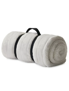 Hudson Bay Throw Faux Fur Blanket Plush Ribbed Reversible 50 x 60 Beige Gray Ivory