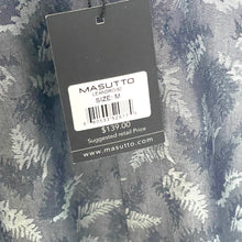 Load image into Gallery viewer, Masutto Leandro Men’s Medium Blue Gray Cotton Button Dress Shirt Semi Fit