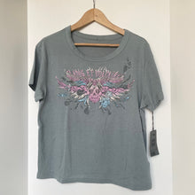 Load image into Gallery viewer, Zadig &amp; Voltaire Marta Tee Womens Blue Beaded Skull Wings Graphic Shirt Top