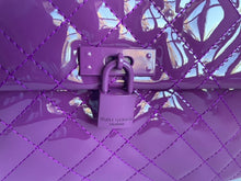 Load image into Gallery viewer, Kurt Geiger Women’s Large Brixton Lock Drench Patent Leather Purple Crossbody