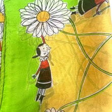 Load image into Gallery viewer, Moschino Olive Oyl Popeye Silk Scarf Yellow Green Floral Made in Italy