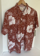 Load image into Gallery viewer, Folk Camp Shirt Mens Large Brown Floral Ivory Cotton Blend Relaxed Comfort