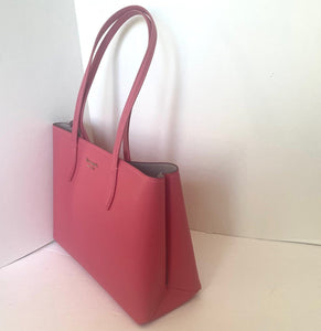 Kate Spade All Day Large Tote Orchid Pink Leather Shoulder Bag Wristlet Classic