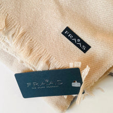 Load image into Gallery viewer, Fraas Plaid Tartan Throw Blanket Beige Large Cashmink Fringe Woven Black