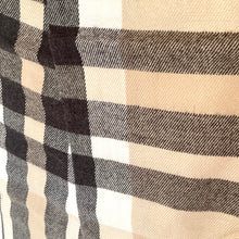 Load image into Gallery viewer, Fraas Plaid Tartan Throw Blanket Beige Large Cashmink Fringe Woven Black