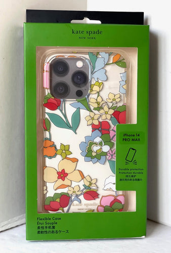 Kate Spade iPhone 14 PRO MAX Case Flower Bed Clear Protective Hard Shell