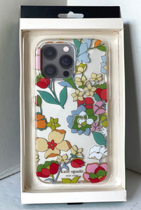 Kate Spade iPhone 14 PRO MAX Case Flower Bed Clear Protective Hard Shell