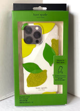 Load image into Gallery viewer, Kate Spade iPhone 14 PRO MAX Case Lemon Drop Glitter Clear Hard Shell Protect