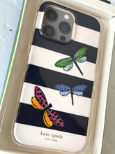 Load image into Gallery viewer, Kate Spade iPhone 14 PRO MAX Case Dragon Fly Stripe Luck Protective Hard Shell