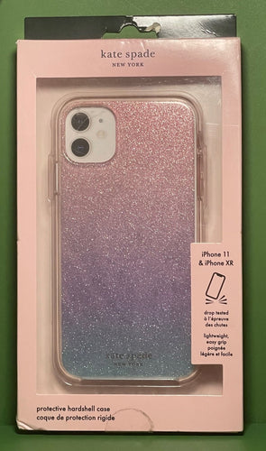 Kate Spade iPhone 11 XR Case Purple Ombre Glitter Hardshell Bumper Lightweight