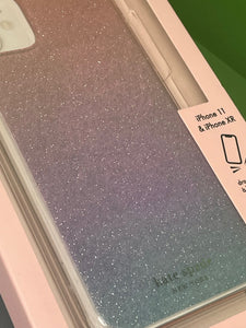 Kate Spade iPhone 11 XR Case Purple Ombre Glitter Hardshell Bumper Lightweight