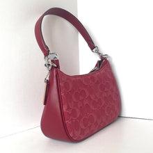 Load image into Gallery viewer, Coach Teri Shoulder Bag CDE43 Signature Denim Leather True Red Crossbody