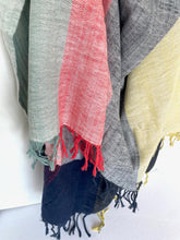 Load image into Gallery viewer, Anthropologie Throw Large Blanket Colorblock Fringed 60x70 Cotton LIghtweight