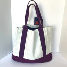 Load image into Gallery viewer, Robe di Kappa Large Tote White Purple Logo Shoulder Bag Midweight Carryall