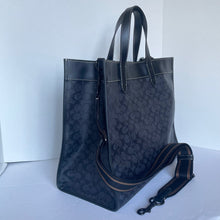 Load image into Gallery viewer, Coach Field Tote 40 Rexy Large Black Signature Canvas Crossbody CF077