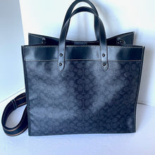 Load image into Gallery viewer, Coach Field Tote 40 Rexy Large Black Signature Canvas Crossbody CF077 Mascot