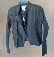 Load image into Gallery viewer, Anthropologie Jacket Womens Extra Small Gray Moto Cropped Vegan Faux Leather