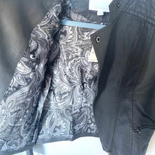 Load image into Gallery viewer, Anthropologie Jacket Womens Extra Small Gray Moto Cropped Vegan Faux Leather