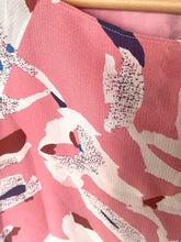 Load image into Gallery viewer, Tanya Taylor Silk Floral Top Pink Boat Neck Bell Cuff Hand Painted 4