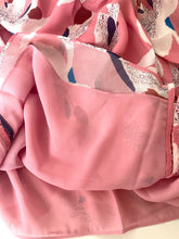 Load image into Gallery viewer, Tanya Taylor Silk Floral Top Pink Boat Neck Bell Cuff Hand Painted 4