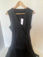 Load image into Gallery viewer, Theory Sleeveless A-Line Wrap Dress 12 Dark Navy Linen Blend Caliver 2