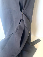 Load image into Gallery viewer, Theory Sleeveless A-Line Wrap Dress 12 Dark Navy Linen Blend Caliver 2