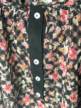 Load image into Gallery viewer, Free People Astra Peasant Top Black Pink Floral Puff Sleeve Womens Small