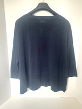 Load image into Gallery viewer, Naïf Linen Boat Neck Sweater Womens Large Blue Long Sleeve Relaxed Fit