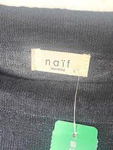 Load image into Gallery viewer, Naïf Linen Boat Neck Sweater Womens Large Blue Long Sleeve Relaxed Fit