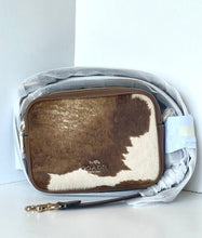 Load image into Gallery viewer, Coach Mini Carey Crossbody Bag CEK71 Haircalf Cow Print Brown Leather