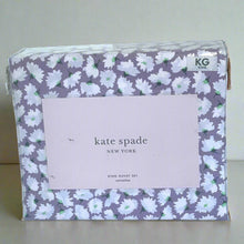 Load image into Gallery viewer, Kate Spade King Floral Duvet Cover Set Lilac Carnation Cotton 3-Piece 94 x110