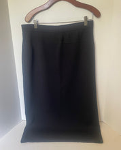 Load image into Gallery viewer, Eileen Fisher Flex Ponte Pencil Skirt Black Tencel Stretch Elastic Waist M