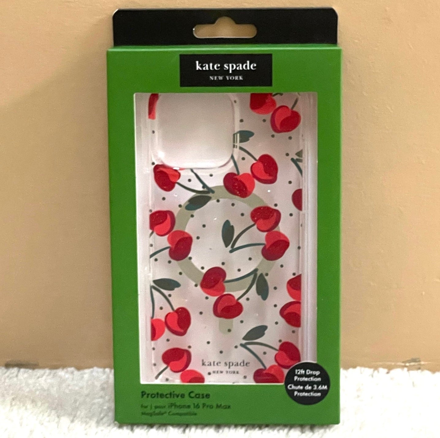 kate spade cherry phone case Kate Spade iPhone 16 PRO MAX Case Cherry Dot Clear MagSafe Lightweight –  Luxe Fashion Finds