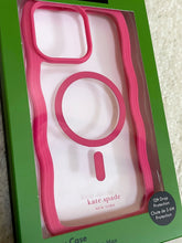 Load image into Gallery viewer, Kate Spade iPhone 15 PRO MAX Case Pink Wavy MagSafe Lightweight Clear