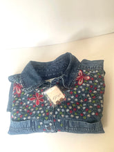 Load image into Gallery viewer, We The Free Rainbow Floral Embroidered Denim Shirt Jacket Small
