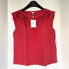 Load image into Gallery viewer, Joie Top Small Short Sleeve Lace Cotton Linen Eyelet Lace Women&#39;s Kinski