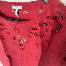 Load image into Gallery viewer, Joie Top Small Short Sleeve Lace Cotton Linen Eyelet Lace Women&#39;s Kinski