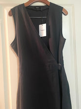 Load image into Gallery viewer, Theory Sleeveless A-Line Wrap Dress 12 Dark Navy Linen Blend Caliver 2