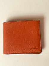 Load image into Gallery viewer, Coach Men’s ID Slim Billfold Wallet Spice orange crossgrain leather CEB80