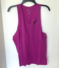 Load image into Gallery viewer, Purple Nike tank top on a hanger against a white background