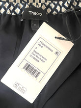 Load image into Gallery viewer, Theory Blue Geometric Crepe Wide-Leg Drawstring Pants Womens Small