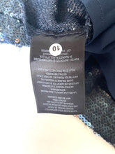 Load image into Gallery viewer, Anthropologie Blue Sequin T-Shirt Dress Womens XS Boat Neck