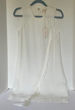 Load image into Gallery viewer, Rebecca Taylor Dress Womens 2 White Shift Sleeveless Short Fringed A-line Crepe