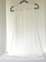 Load image into Gallery viewer, Rebecca Taylor Dress Womens 2 White Shift Sleeveless Short Fringed A-line Crepe