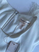 Load image into Gallery viewer, Rebecca Taylor Dress Womens 2 White Shift Sleeveless Short Fringed A-line Crepe