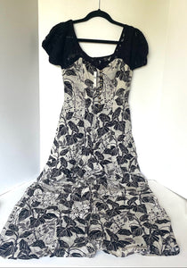Anthropologie Jumpsuit Womens 0 Gray Wide Leg Short Sleeve Floral Lace