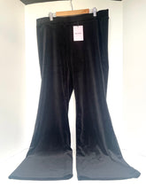 Load image into Gallery viewer, Juicy Couture Black Velour Rhinestone Logo Flare Pants Womens L Y2K