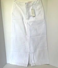 Load image into Gallery viewer, Tory Burch Cropped Pant Womens 27 White Wide Leg Cotton Jacquard Culotte
