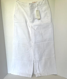 Tory Burch Cropped Pant Womens 27 White Wide Leg Cotton Jacquard Culotte