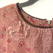 Load image into Gallery viewer, The Kooples Floral Beaded Lace Top Womens Pink Bell Sleeve Boho Blouse